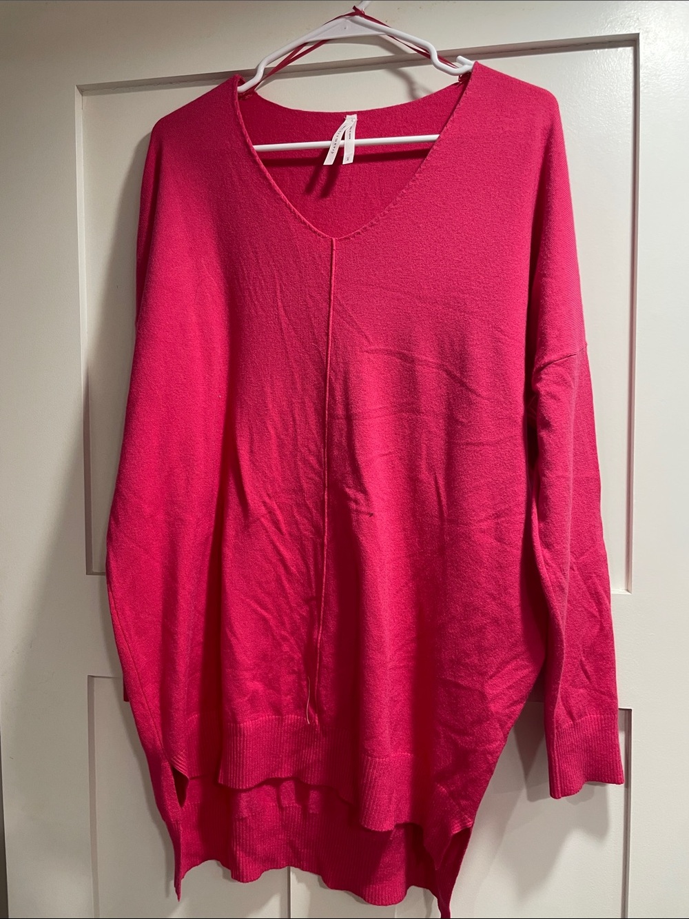 Dreamers Bright Fuchsia V-Neck Sweater